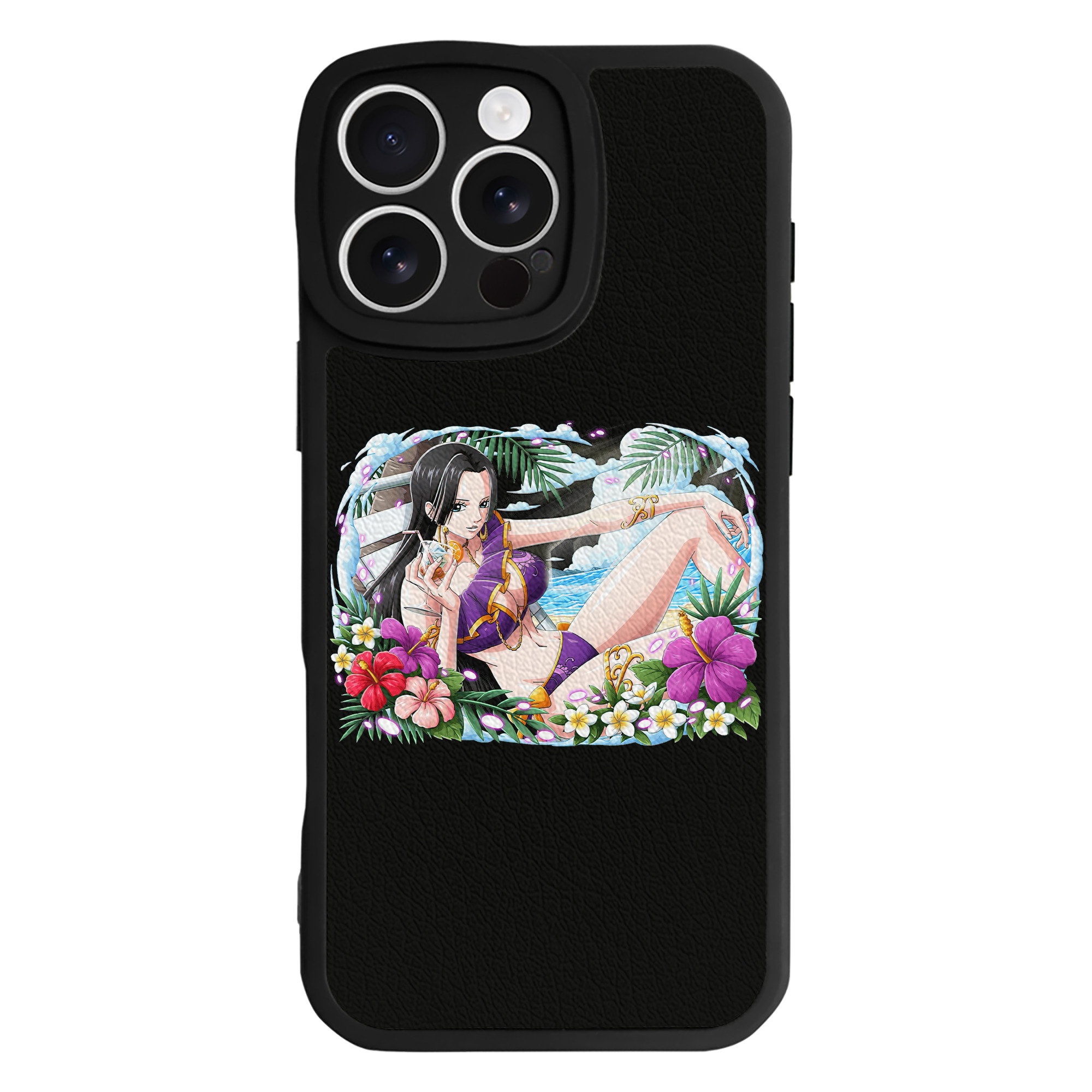 （画像用） ワンピース ボア・ハンコック ONE PIECE Boa·Hancock 【iPhone 16シリーズ対応】シリコンスマホケース（レザー調） 材質：シリコン